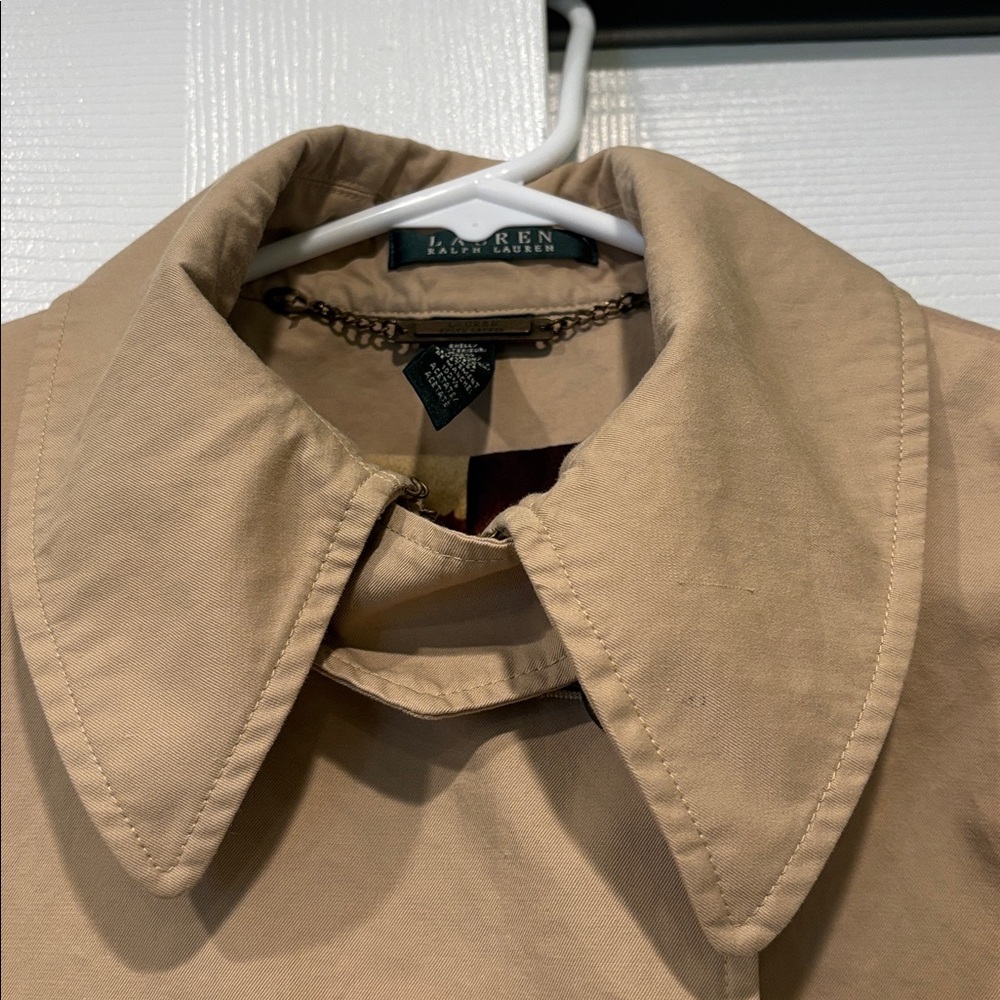 Ralph Lauren Women’s Tan Double-Breasted Trenchcoat XL - Picture 5 of 7